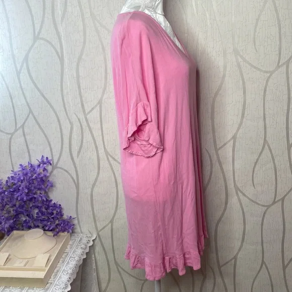 🌹 Pink Ruffle Tunic Dress Top 🌹 - Picture 6 of 9
